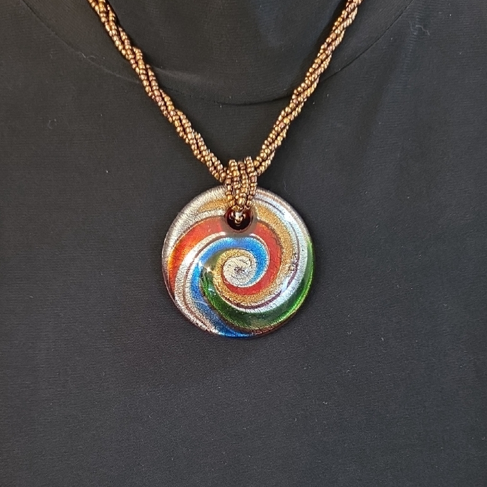 Vibrant Swirl Boho Pendant Necklace